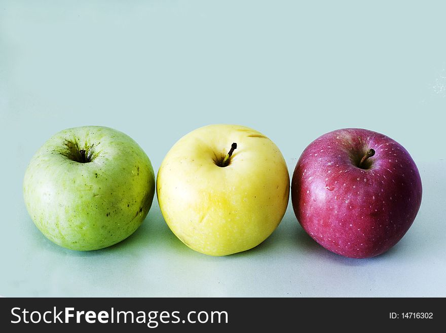 Three apples on the table