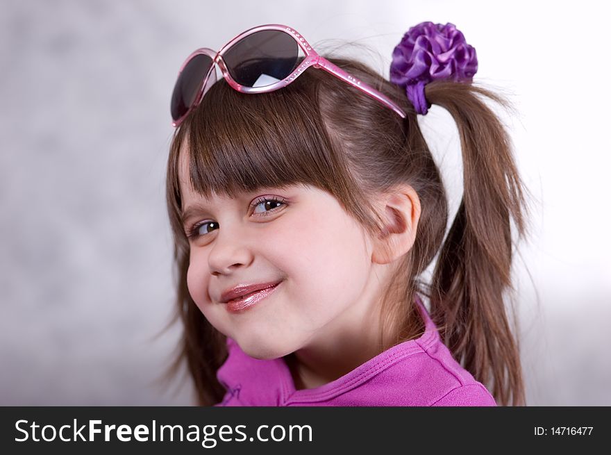 Portrait of young happy girl with glases. Portrait of young happy girl with glases