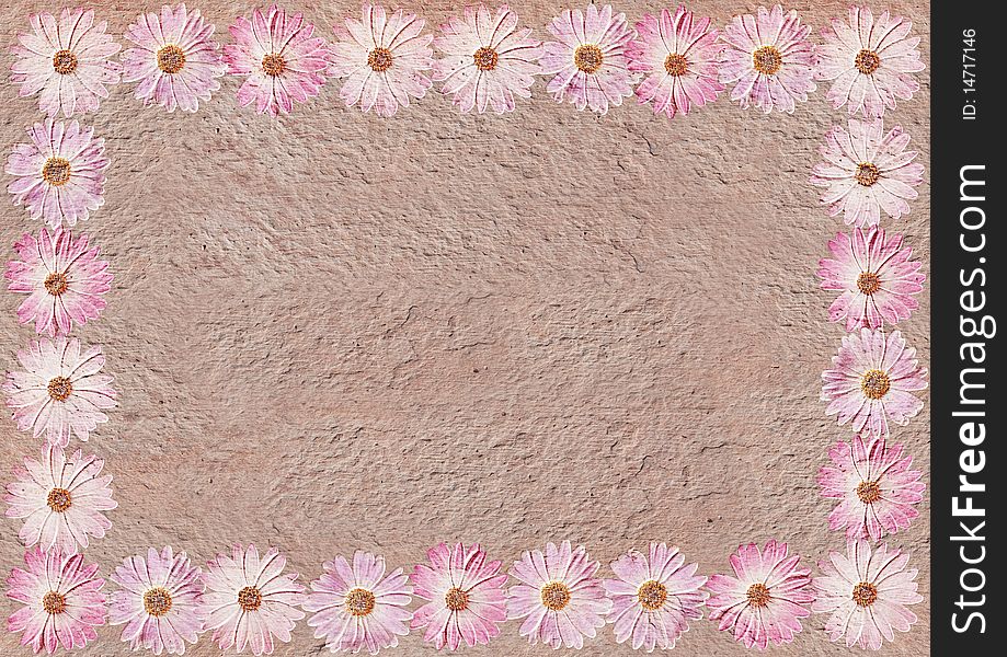 Floral frame on a stone, background for your text or picture. Floral frame on a stone, background for your text or picture