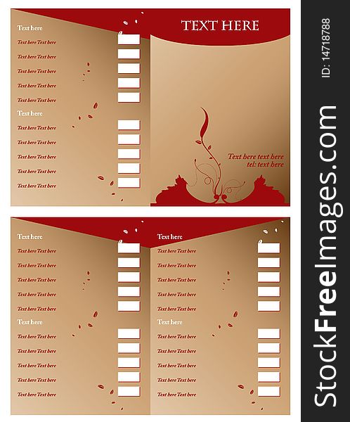 Coffee menu or brochure template. Coffee menu or brochure template.