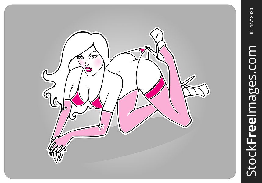 Vector illustration of Sexy party girl