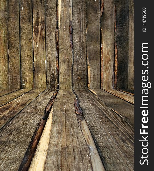 An empty wooden room as a background