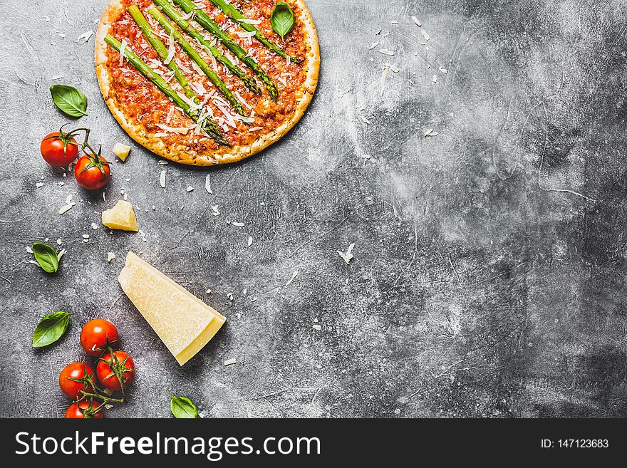 Tasty Italian Pizza With Tomato Sauce And Parmesan