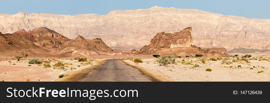 Road in timan national park in south israel near eilat