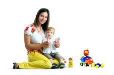 The Portrait Of A Little Boy And His Mother Royalty Free Stock Image The Portrait Of A Little Boy And His Mother Royalty Free Stock Image