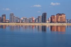 New Buildings On The River Embankment. Stock Photo New Buildings On The River Embankment. Stock Photo