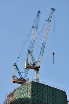 Tower Cranes. Royalty Free Stock Photography Tower Cranes. Royalty Free Stock Photography