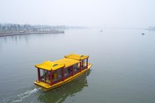 Painted Pleasure Boat On Lake Stock Photography