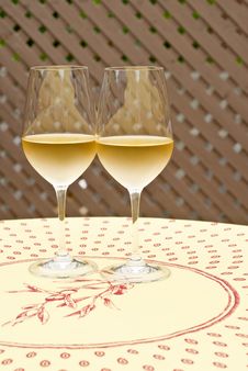 Two Glasses Of White Wine Royalty Free Stock Image Two Glasses Of White Wine Royalty Free Stock Image