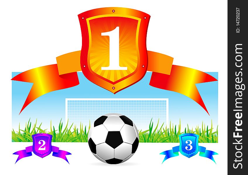 Soccer shield background with ball