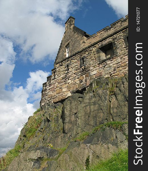 One of the walls of Edinburgh Castle by day
