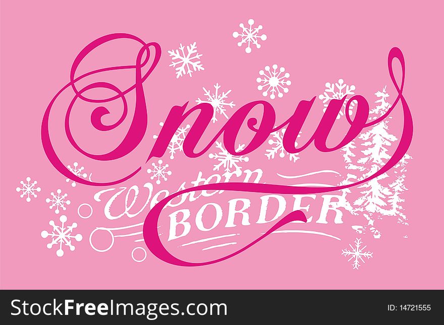 Winter snow on a black background with embossed graphic design. Winter snow on a black background with embossed graphic design