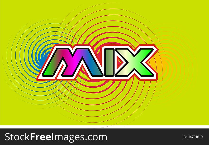 Yellow striped ring above the ground, and the graphic design, mixed color paper. Yellow striped ring above the ground, and the graphic design, mixed color paper