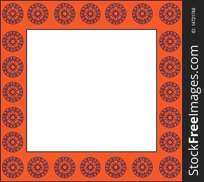 Vector illustration of a orange decorative frame