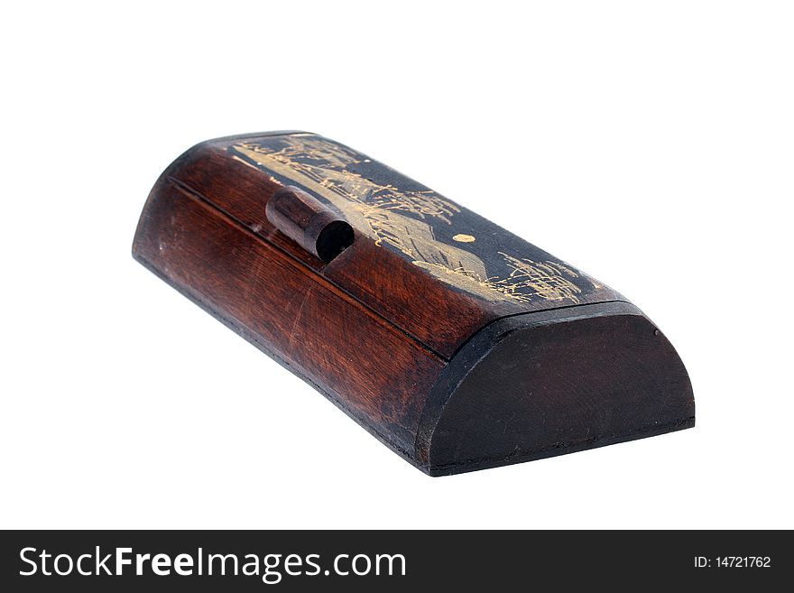 Wooden ancient casket for storage of small subjects.