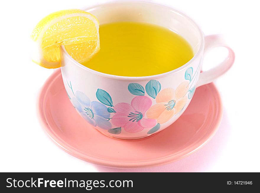 Tea With Lemon And Biscuit