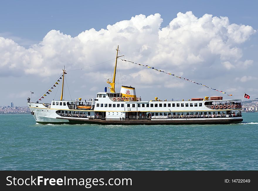 Passenger boat in the Bosphorus, Istanbul, Turkey. Passenger boat in the Bosphorus, Istanbul, Turkey