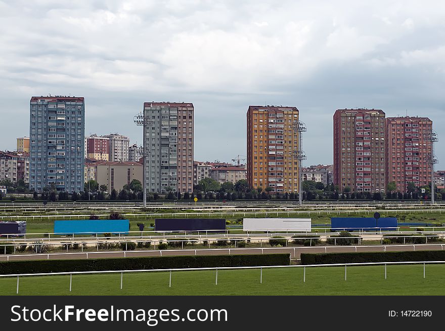 Horse race course and apartments