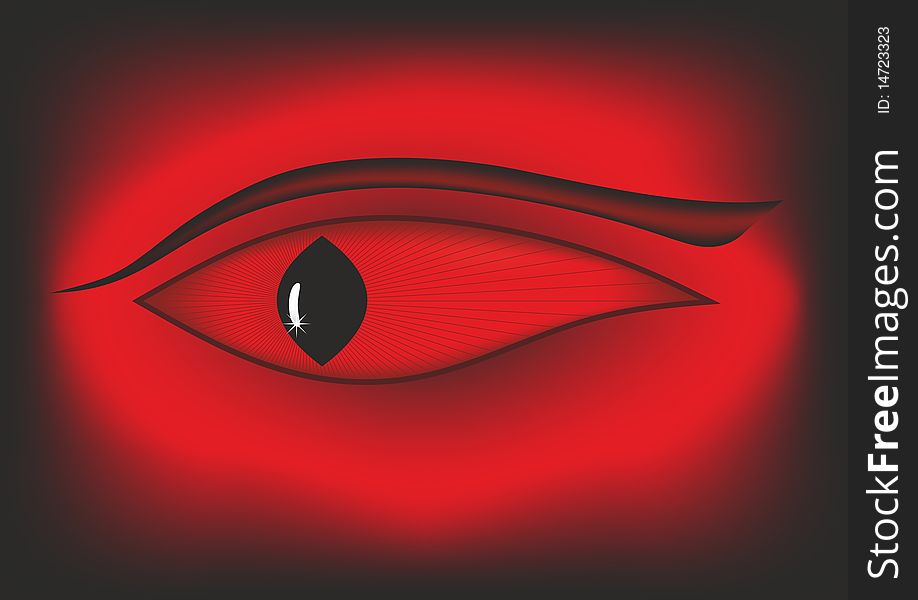 Abstract red eye of monster. Abstract red eye of monster.