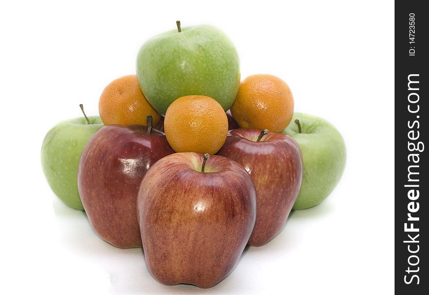 Group of fruits isolated on white