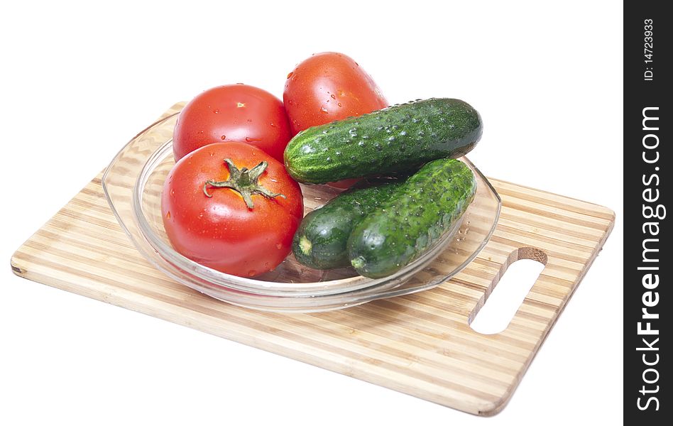 Tomatoes and cucumbers