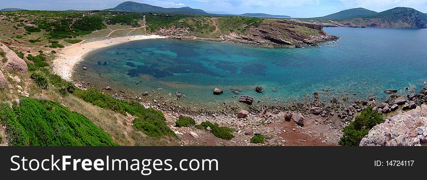 Bay in Torre Porticciciolo with beautiful sea. Bay in Torre Porticciciolo with beautiful sea