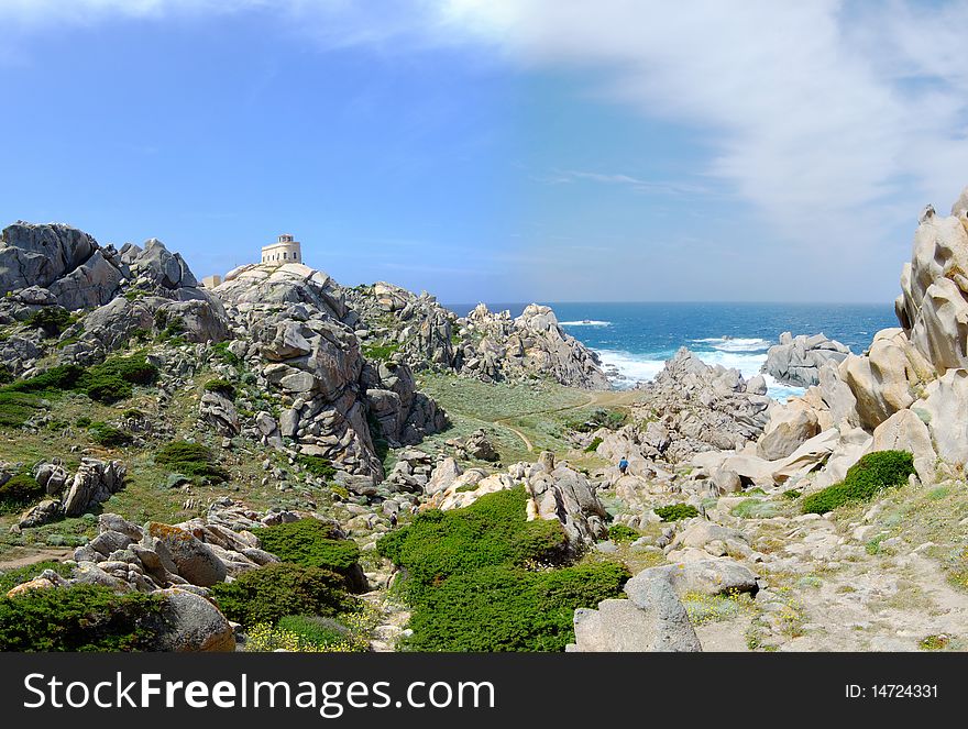 Coast in Sardinia with beautiful sea