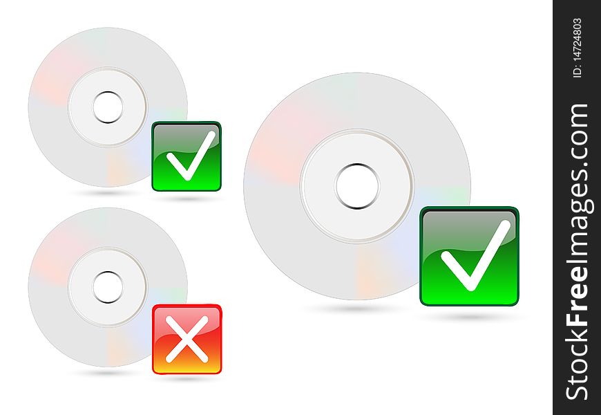 Vector cd disc icon on blank background. Vector cd disc icon on blank background.