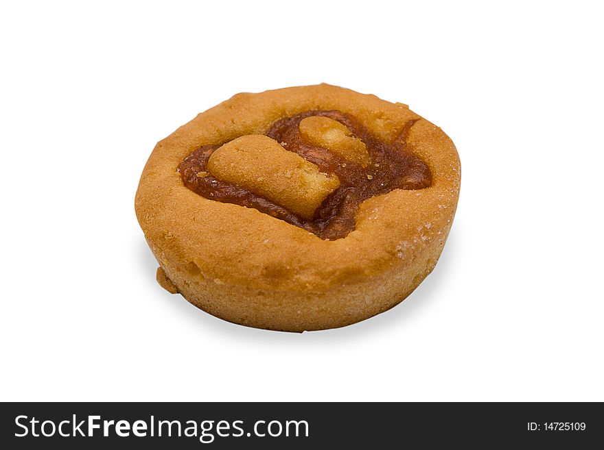 A cookies with strawberry jam