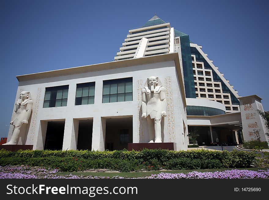 Dubai pyramid market and hotel, united arab emirates