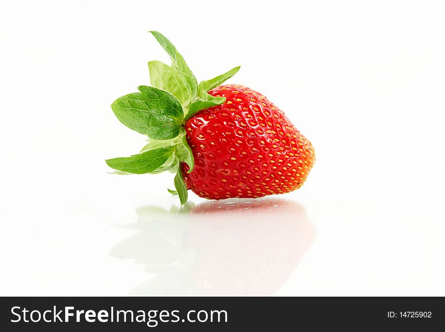 A one strawberry on white