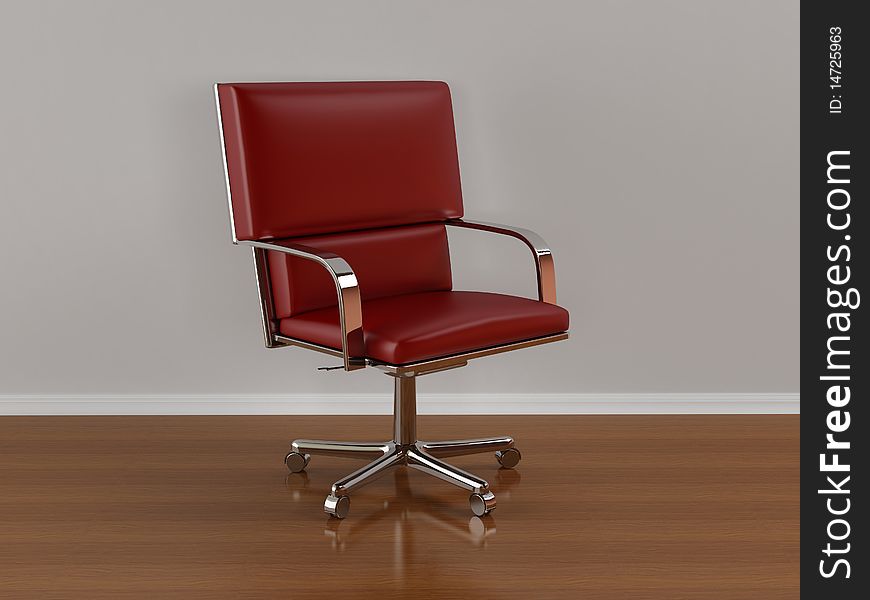 Red office chair in room