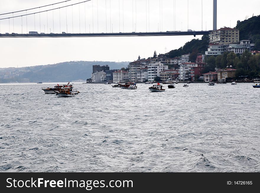 Fisherman Boats in the bosporus