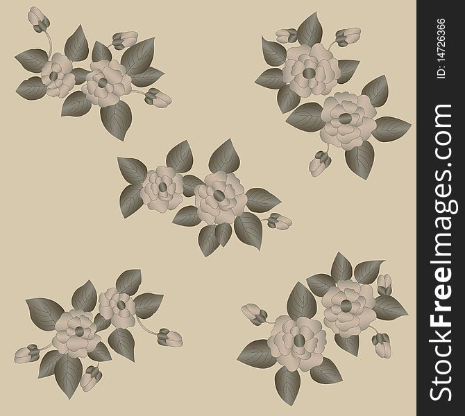 Floral seamless pattern with roses. Floral seamless pattern with roses