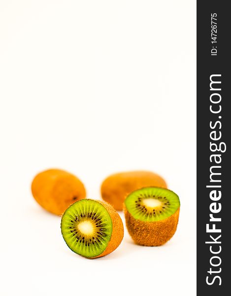 Fresh Kiwi Fruits in White Background