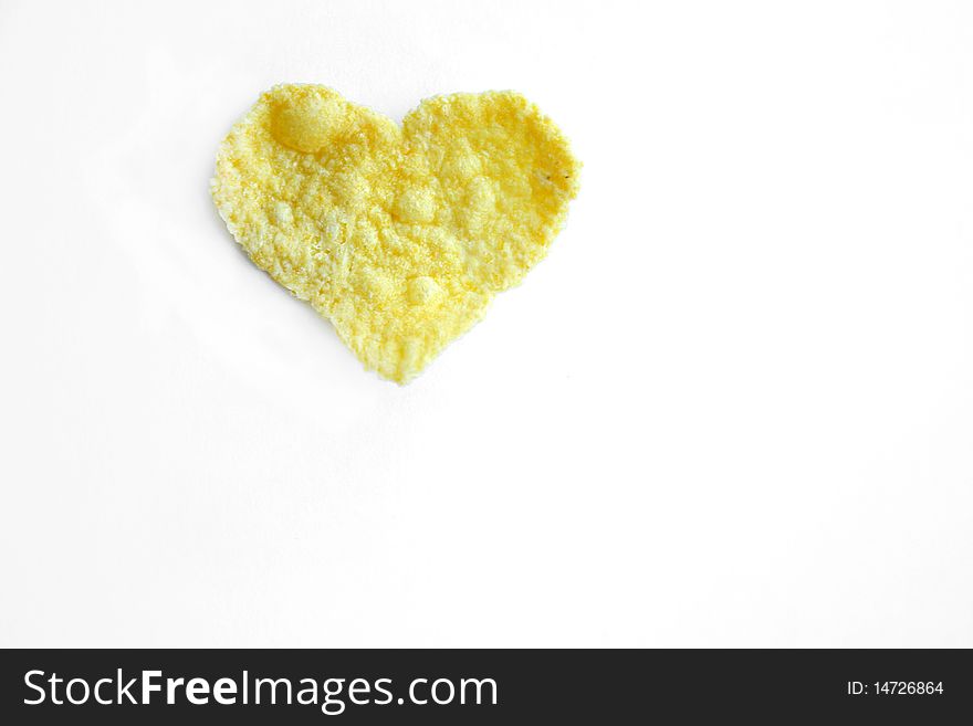 Cornflake like a heart suitable to use for a diet commercial