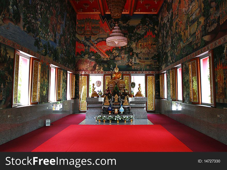 Interior of a Thai Temple, Thailand