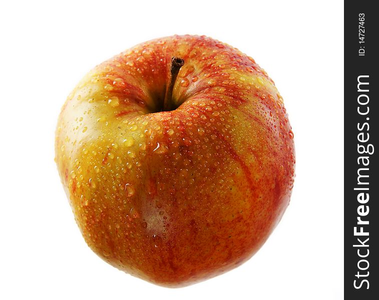 The red apple, is isolated on a white background