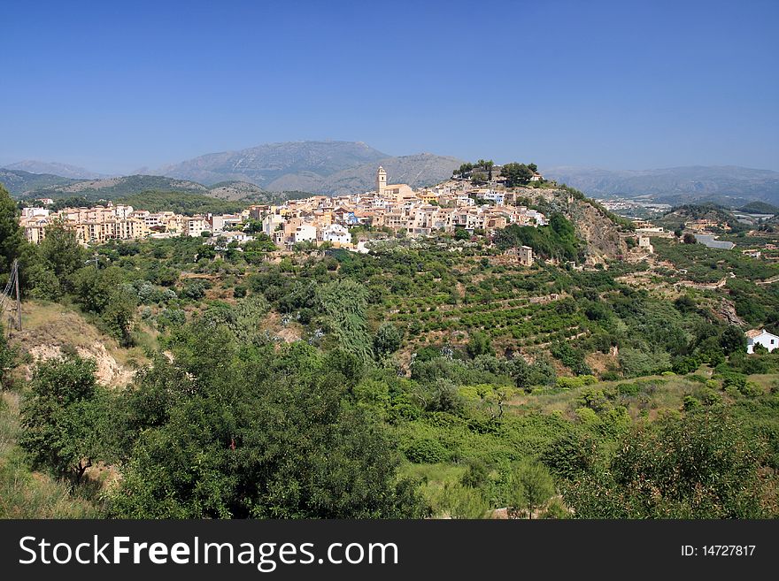 Panorama of de town of Polop de la Marina in Alicante. Panorama of de town of Polop de la Marina in Alicante