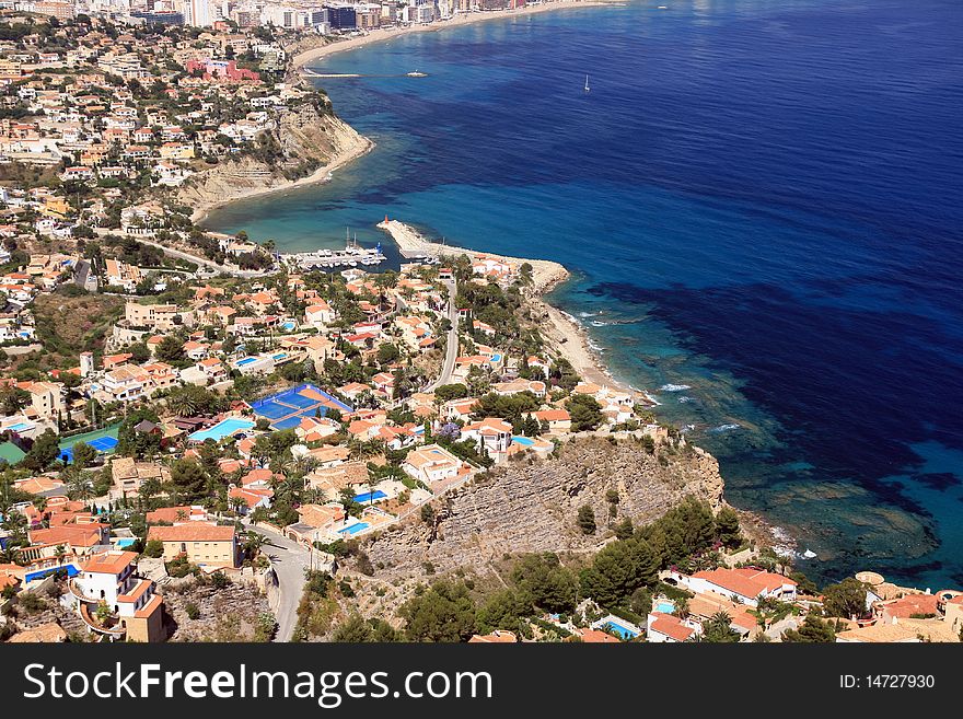 Calpe coast and Marina Puerto Blanco - Alicante. Calpe coast and Marina Puerto Blanco - Alicante