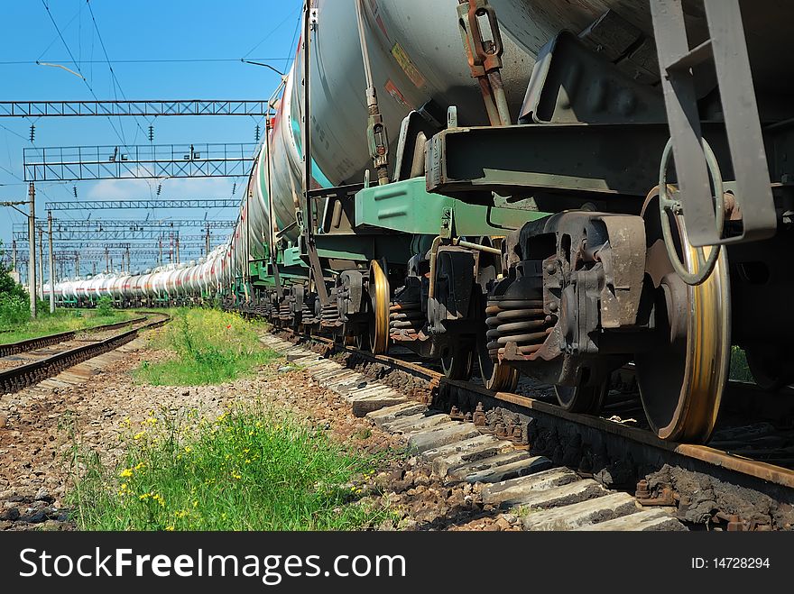 The train transports tanks with oil and fuel