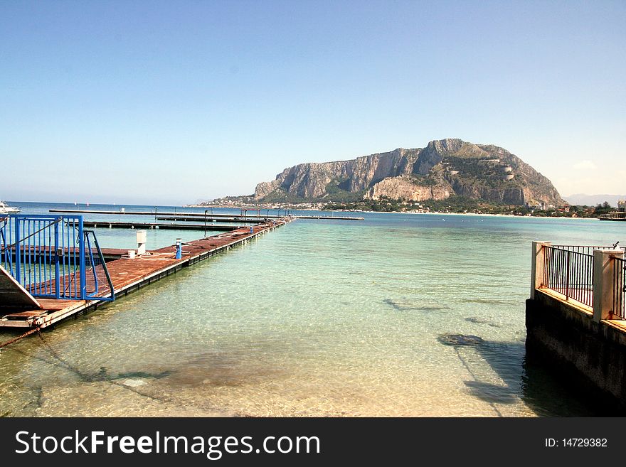 Mediterrean beautiful seascape. Mondello. Palermo. Italy