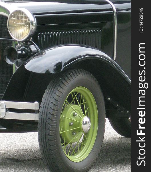 An old car from 1930 is to be shown off and appreciated. An old car from 1930 is to be shown off and appreciated.