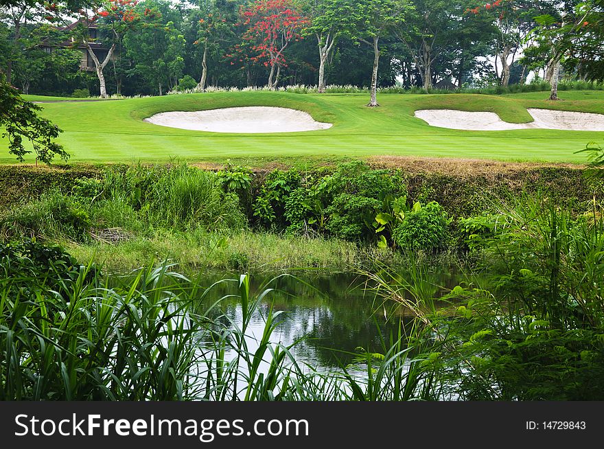 A beautiful golf course in the Philippines. A beautiful golf course in the Philippines