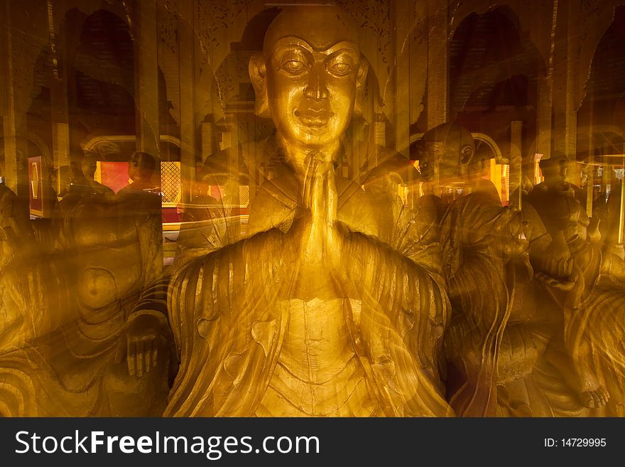 The enlightened wood carving in zoom technics image