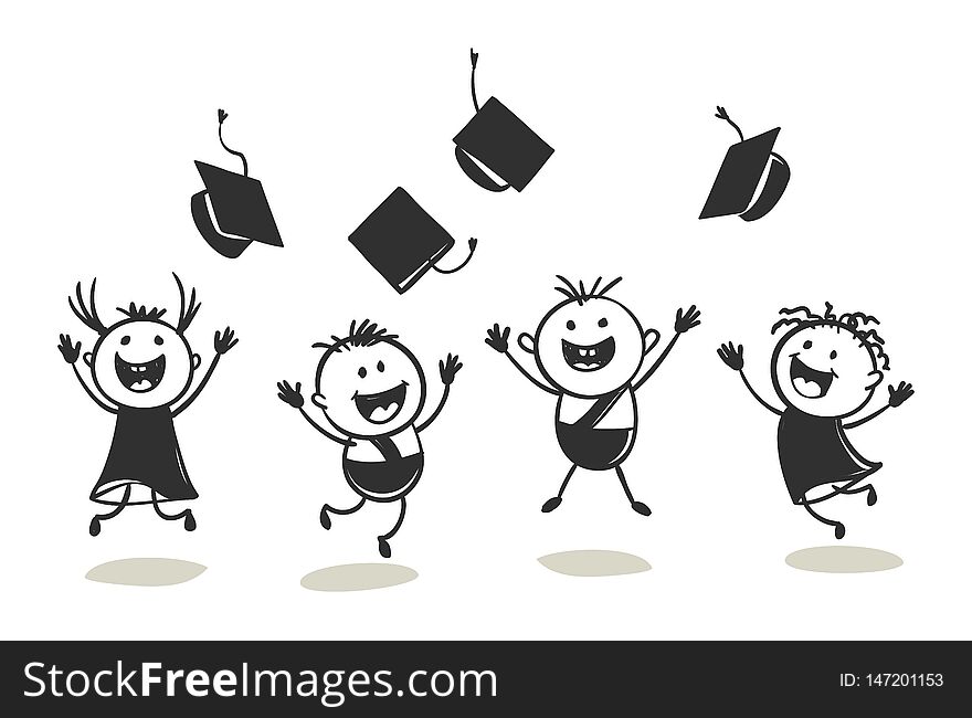 Boys and girls celebrate, vector illustration. Boys and girls celebrate, vector illustration.