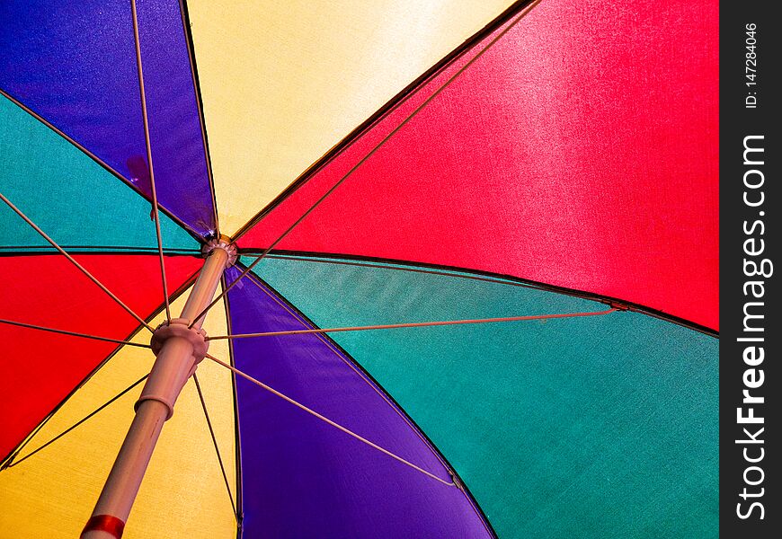 Abstract Background. Colorful Umbrella With Sunshine