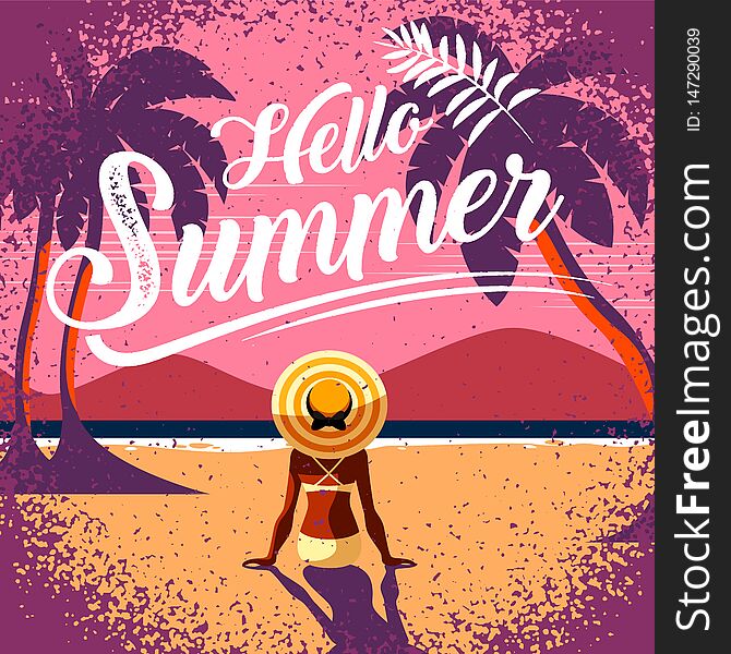 Summer , layout template design, Holiday, Vacation, banner, texture, colorful, vector illustration