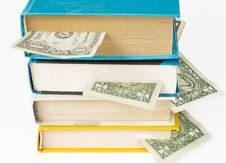 Books With Dollar Bookmarks Royalty Free Stock Photography Books With Dollar Bookmarks Royalty Free Stock Photography