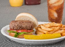 Hamburger On A Bun Royalty Free Stock Images